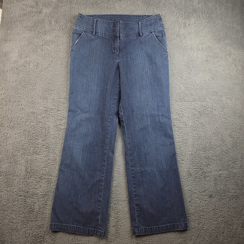 Vintage Y2K New York & Co Jeans Women's 10 Wide Leg Trouser Dark Wash Stretch